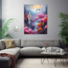 Floral Landscape Textured Wall Art Nature Flower Scene For Home Decor-0101
