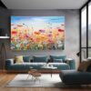 Abstract and Colorful Botanical Wall Art Neutral Wall Minimalist Oil Art-0106