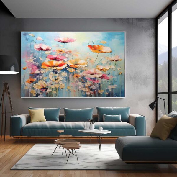 Elegant Colorful 3D Flower Wall Art - Luxury Home Decor-0108