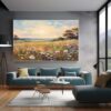 Colorful Floral Texture Wall Art Painting on Canvas Living room Wall Art Vibrant Nature Home Wall Art Set-0104