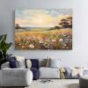 Colorful Floral Texture Wall Art Painting on Canvas Living room Wall Art Vibrant Nature Home Wall Art Set-0104