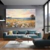 Colorful Floral Texture Wall Art Painting on Canvas Living room Wall Art Vibrant Nature Home Wall Art Set-0104