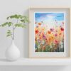 Abstract and Colorful Botanical Wall Art Neutral Wall Minimalist Oil Art-0106