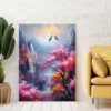 Floral Landscape Textured Wall Art Nature Flower Scene For Home Decor-0101