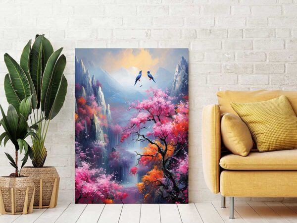 Floral Landscape Textured Wall Art Nature Flower Scene For Home Decor-0101