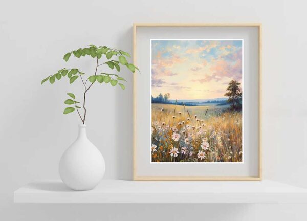 Colorful Floral Texture Wall Art Painting on Canvas Living room Wall Art Vibrant Nature Home Wall Art Set-0104