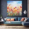 Abstract and Colorful Botanical Wall Art Neutral Wall Minimalist Oil Art-0106