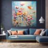 Elegant Colorful 3D Flower Wall Art - Luxury Home Decor-0108