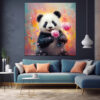 Cute Panda Digital Art Wall Print Set-072