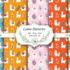 Mockup new Llama Wildflower Field Seamless Pattern, Cute Nursery Animal Design