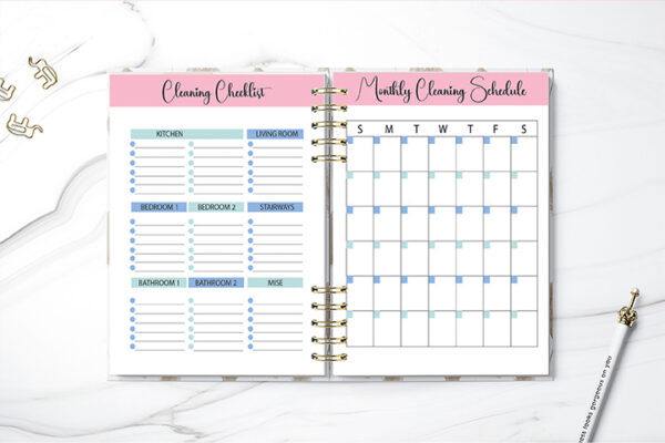 Cleaning Schedule Planner  Printable