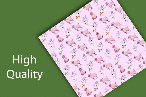 Cute Alpaca Seamless Pattern Boho Animal Print, Kawaii Farm Clipart for Sublimation-057