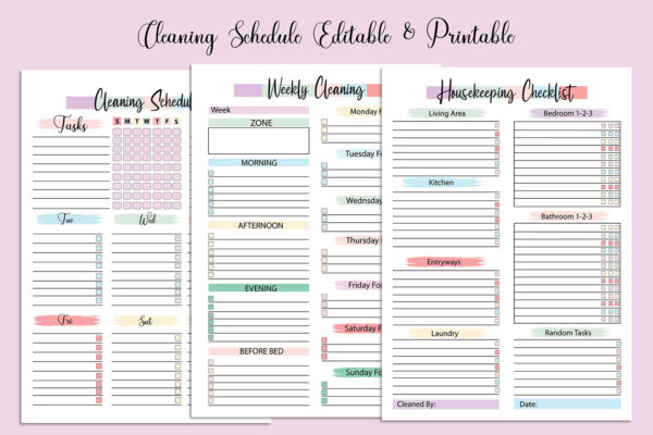 Household & cleaning Planner Printable
