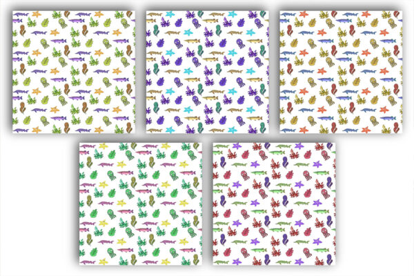 Mockup new Seamless Cute Fish Pattern, Seamless Fishing Background Pattern-056
