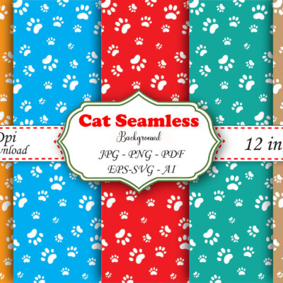 Mockup new Pet Paw Print Digital Paper Creative