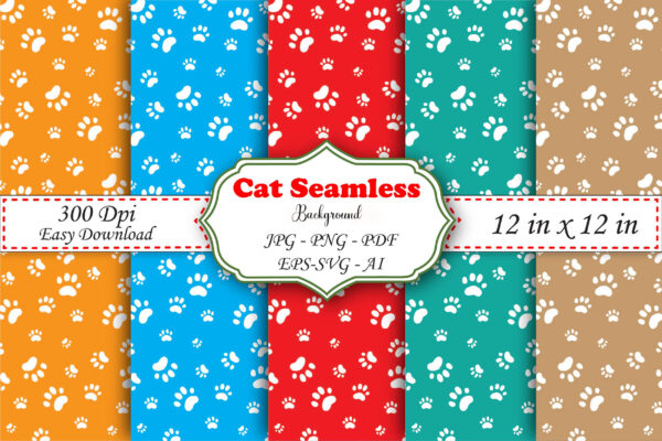 Mockup new Pet Paw Print Digital Paper Creative
