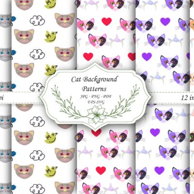 Cat Lovers Seamless Pattern