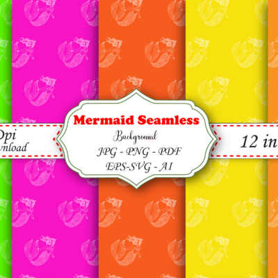 Mockup new-01 Mermaid Digital Papers, Commercial Use Instant Download Mermaids Themed Digital Paper Pack