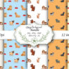 Mockup new Pet Dog Digital Papers 300 DPI Highest Quality, pet dog scrapbooking
