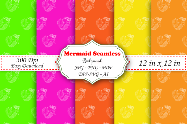 Mockup new-01 Mermaid Digital Papers, Commercial Use Instant Download Mermaids Themed Digital Paper Pack