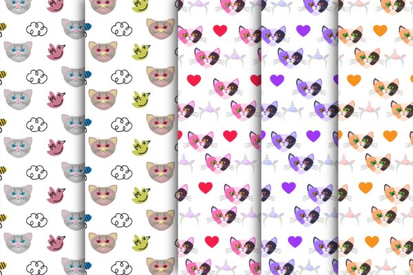 Cat Lovers Seamless Pattern, Kitties Digital Downloa055