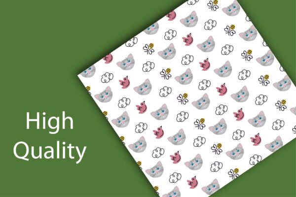 Cat Lovers Seamless Pattern, Kitties Digital Downloa055