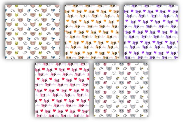Cat Lovers Seamless Pattern, Kitties Digital Downloa055