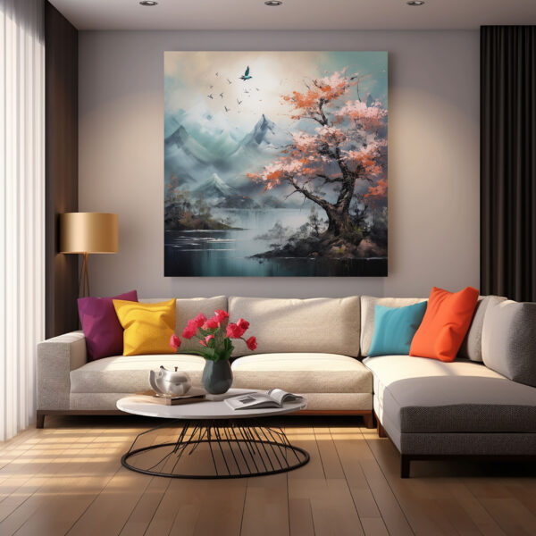 Tree Texture Wall Art 3D Landscape Painting Wall Art-080