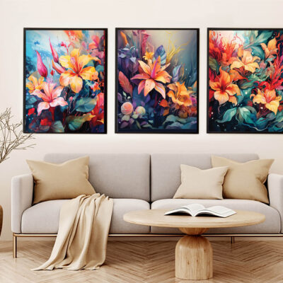 Abstract Flower And Colorful Wall Art
