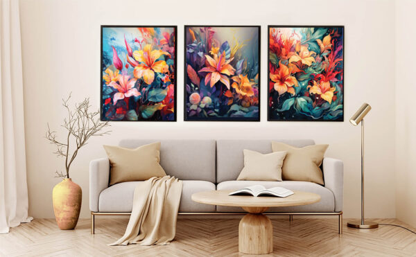 Abstract Flower And Colorful Wall Art