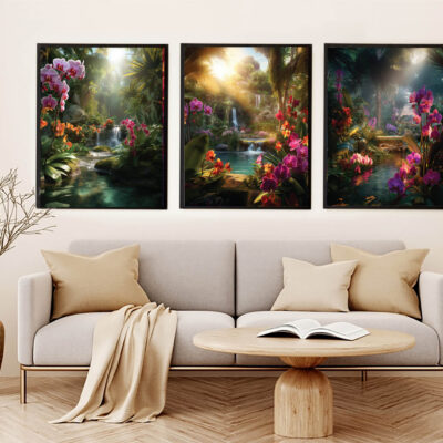 Natural Scenery and Abstract Wall Art Set