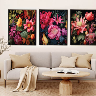 Abstract Flower Wall Art and Natural Blossom
