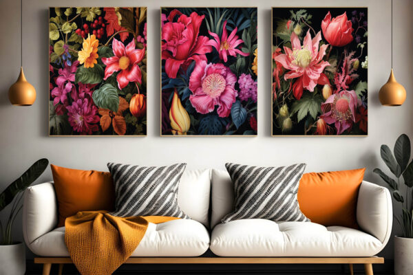 Abstract Flower Wall Art and Natural Blossom