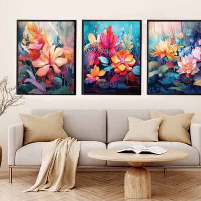 Abstract Colorful Flower Wall Art