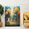 Forest Trees Painting And Canvas Natural Landscape Wall Art-073
