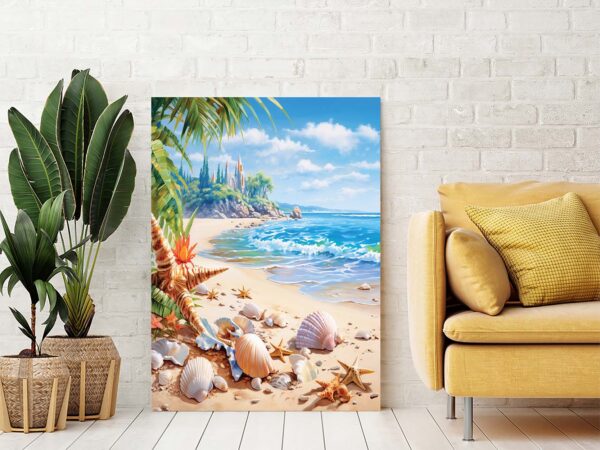 Tropical Sea View Canvas Art, 3D Landscape Wall Decor-088