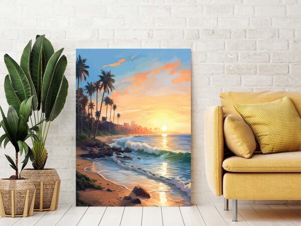 Tropical Beach Canvas Painting Paradise Coastal Wall Art-082