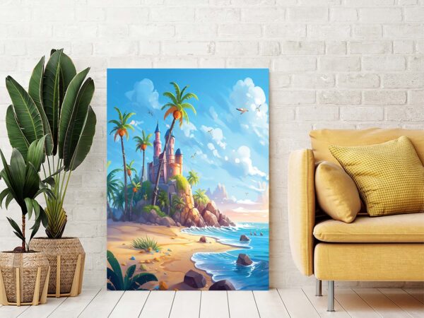 Scenic Tropical Beach Canvas Print For Wall Decor-087