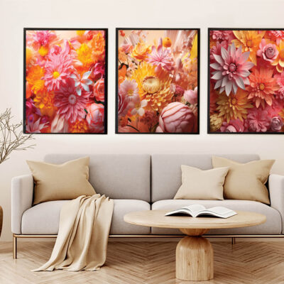 Abstract Flower Wall Art, Natural Blossom  Wall Art