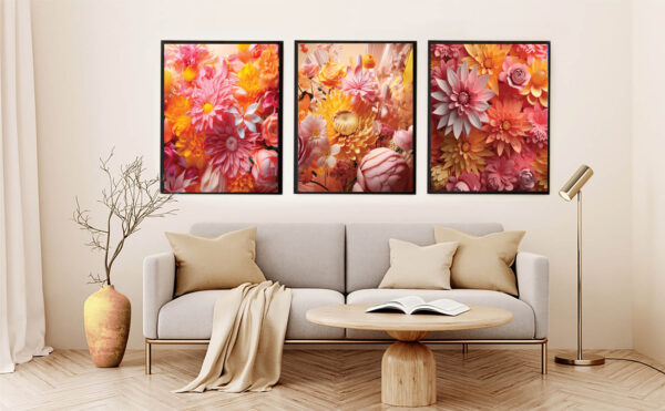 Abstract Flower Wall Art, Natural Blossom  Wall Art