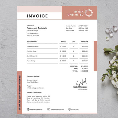 Untitled-1 Canva Editable Invoice Template Instant Download