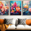 Abstract Colorful Flower Wall Art
