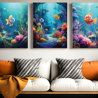 Ocean Abstract Wall Art Prints and Colorful Ocean