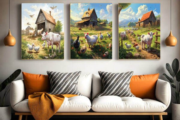 Vibrant Animal Canvas Print Wall Art Set-068