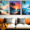 Natural Scenery Wall Art and Abstract Wall Art Set