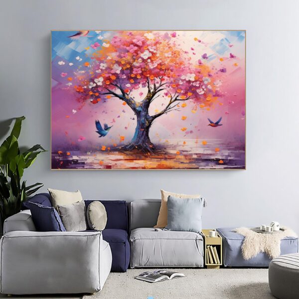 Blooming Painting On Canvas 3D Abstract Textured Wall Art Set-075