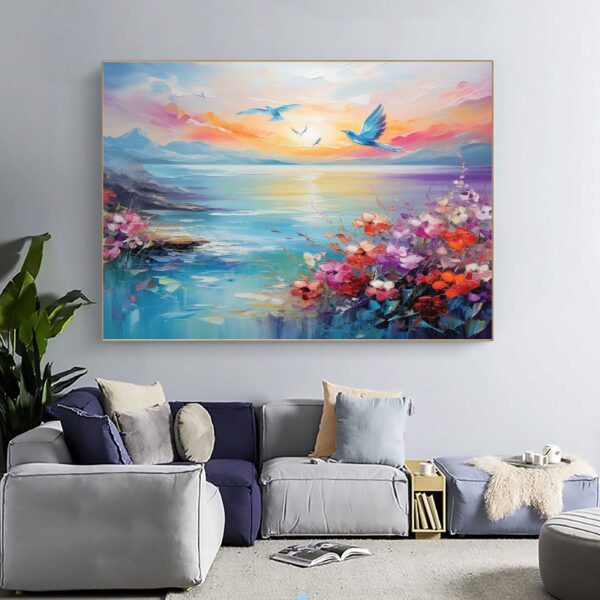 Botanical Horizontal Blooming Garden Wall Art Cottagecore Home Decor Set-096