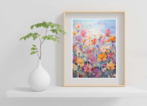 Textured Floral Oil Painting On Canvas Wall Art-090