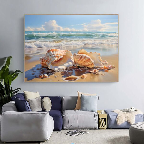 Beach Landscape with Natural Canvas Print Set-066