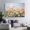Original Textured Wildflower Painting Wall Decor for Living Room Set-089